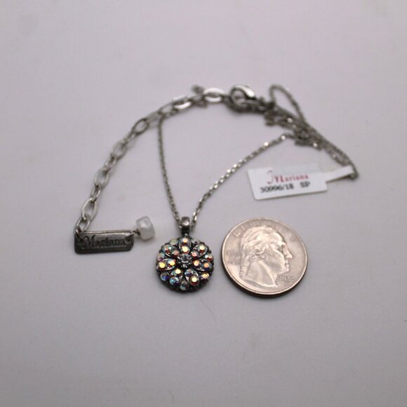 NWT Mariana Guardian Angel Necklace, Silver-Tone w/ Aurora Borealis Stones - Picture 13 of 14